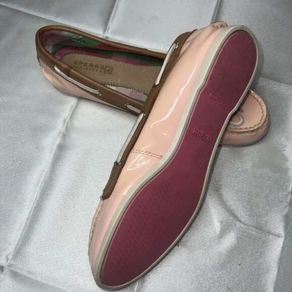 Sperry Topsider Women's Angel Fish Pink Patent Leather Plaid inside Boat zs 7.5 - Picture 4 of 14